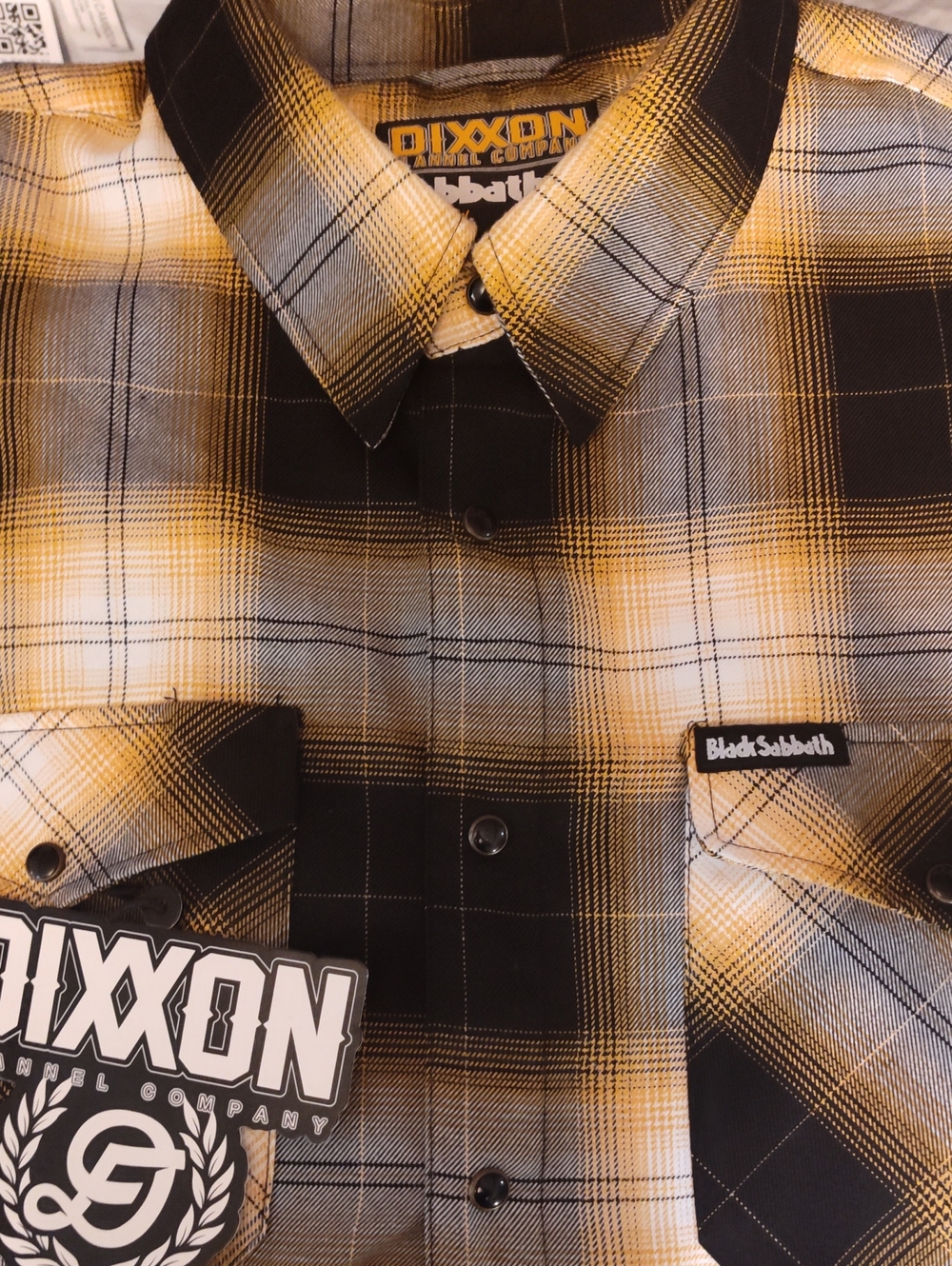 DIXXON Black Sabbath Vol 4  Plaid Snap- Down Shirt in Yellow and Black 3XL RARE